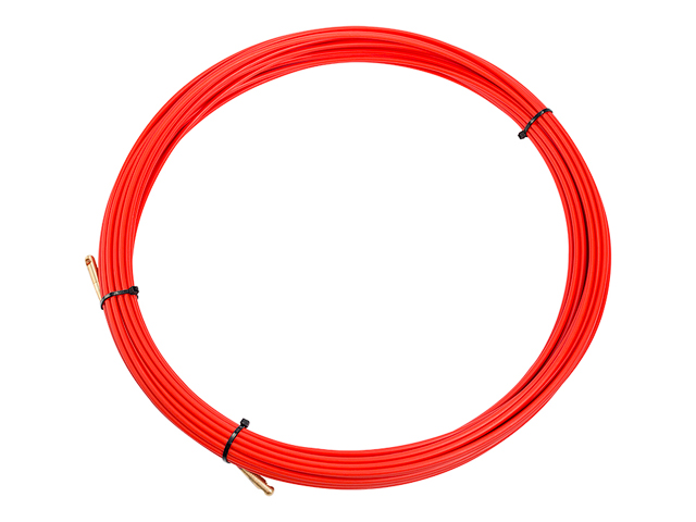 Протяжка кабельная (мини УЗК в бухте), стеклопруток, d=3,5 мм 20 м красная (47-1020) (REXANT)