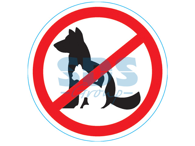 Наклейка запрещающий знак "С животными вход запрещен" 150*150 мм (56-0039) (REXANT)