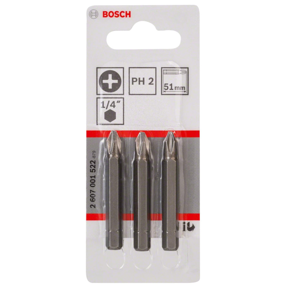 Набор бит Bosch 3 шт 51mm PH2 XH(522)