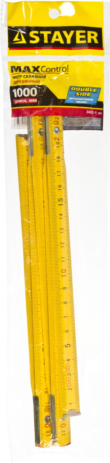 STAYER 1 м, деревянный складной метр (3422-1)