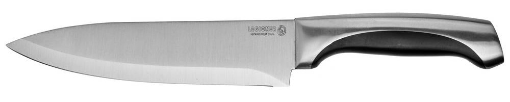 LEGIONER Ferrata 200 мм, нержавеющее лезвие, рукоятка с металлическими вставками, нож шеф-повара (47941)