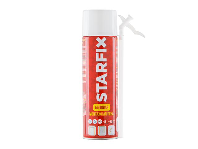 Пена монтажная бытовая всесезонная STARFIX Straw Foam (500мл) (Выход пены до 20 литров) (SM-66248-1)