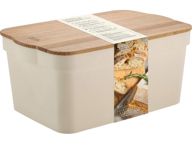 Хлебница с деревянной крышкой, 7,5 л., Rosemary, 325х214х145 мм., SUGAR&SPICE (SE106412996)