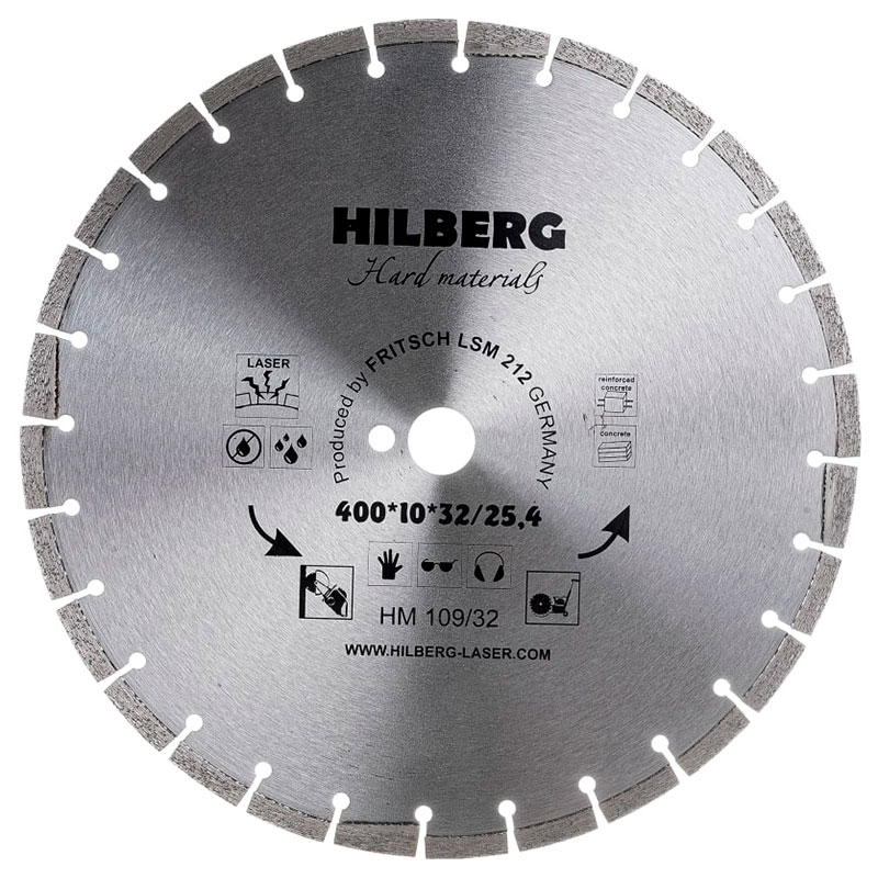Диск алмазный Hilberg 400*32/25,4 Hard Materials Лазер HM109/32