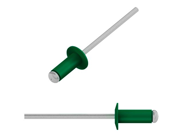 Заклепка вытяжная 3.2х8 мм алюминий/сталь, RAL 6029 (50 шт в зип-локе) STARFIX (Цвет мятно-зеленый) (SMZ1-99263-50)