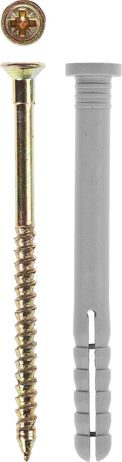 Дюбель-гвоздь полипропиленовый, цилиндрический бортик, 8 x 100 мм, 650 шт, ЗУБР