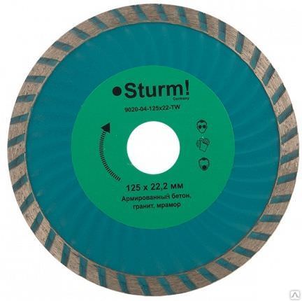 9020-04-125x22-TW Алмазный диск, сухая/влажная резка Turbo Wave 125мм Sturm!