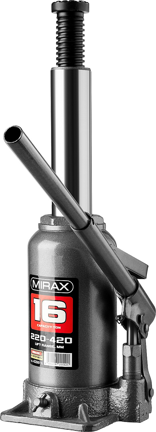 MIRAX 16т, 220-420 мм домкрат бутылочный гидравлический