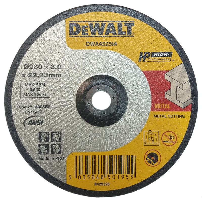 Круг отрезной DeWalt металл Ф230x22,2x3мм HP DWA4525IA
