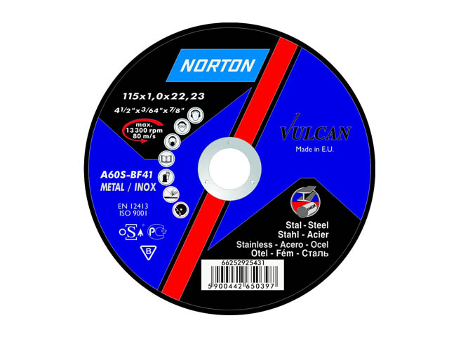 Круг отрезной 180х2.5x22.2 мм для металла Vulcan NORTON (66252925445)