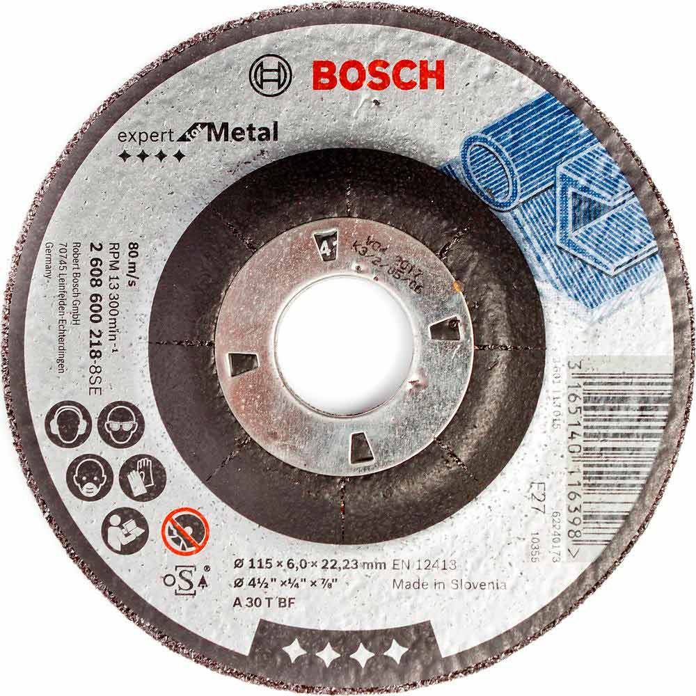 Круг шлифовальный Bosch металл Ф115х6 (218)
