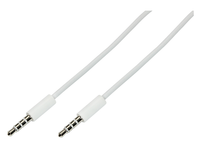 Аудио кабель 3,5 мм штекер-штекер 1 м белый REXANT (18-1110)
