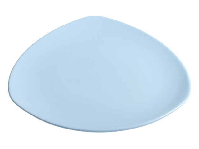 Тарелка обеденная керамическая, 270 мм, треугольная, серия Трабзон, голубая, PERFECTO LINEA (Супер цена!) (16-327405)