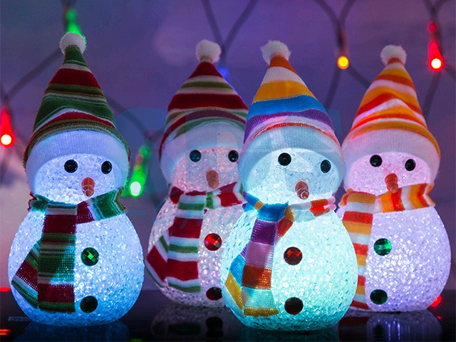Фигура светодиодная "Снеговик" 17см, RGB (Снеговики в коробке разного цвета Класс защиты 2; IP20) (513-018) (NEON-NIGHT)