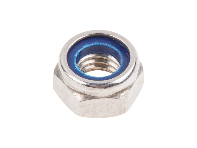 Гайка М6 со стопорным кольцом, нерж.сталь (А2), DIN 985 (500 шт в уп.) (SM-45459-500) (STARFIX)