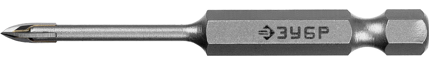 ЗУБР 3 мм, 4х кромка, HEX 1/4, Сверло по стеклу и кафелю, Профессионал (29845-03)