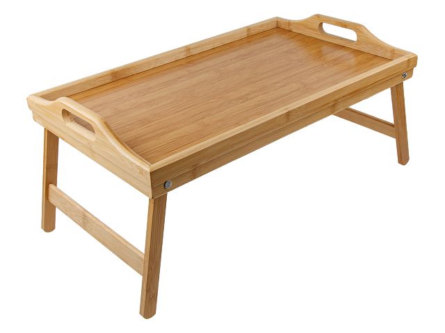 Поднос-столик бамбуковый с ручками, прямоугольный, 50,5х30 см, BAMBOO, PERFECTO LINEA (Размер: 50,5х30х6.5 см) (38-503065)