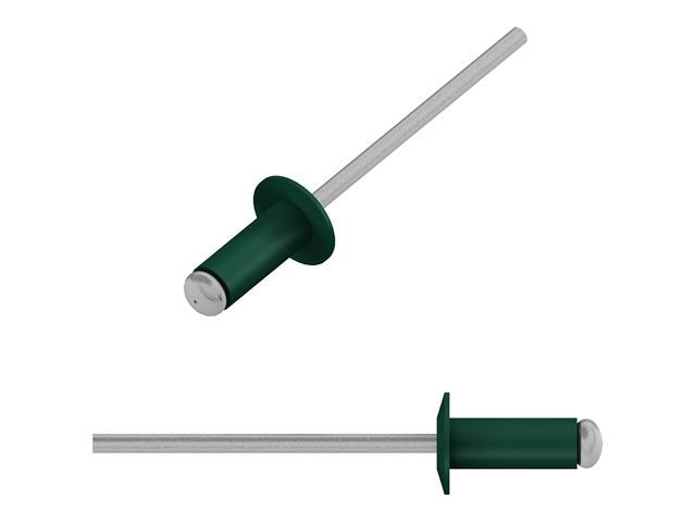 Заклепка вытяжная 3.2х8 мм алюминий/сталь, RAL 6005 (50 шт в зип-локе) STARFIX (Цвет зеленый мох) (SMZ1-68495-50)