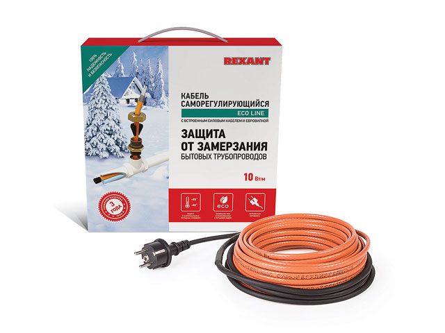 Греющий саморегулирующийся кабель (комплект в трубу) 10HTM2-CT (10м/100Вт)  REXANT (Греющий саморегулирующийся кабель (комплект в трубу) 10HTM2-CT (10