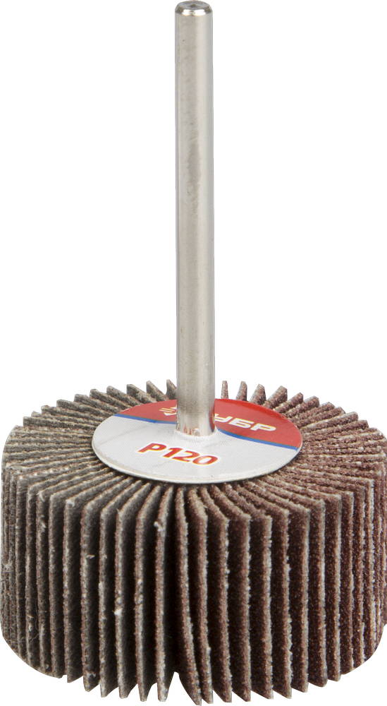ЗУБР d 30 x 15 мм, P120, на шпильке d 3.2мм, круг шлифовальный лепестковый (36600-120)