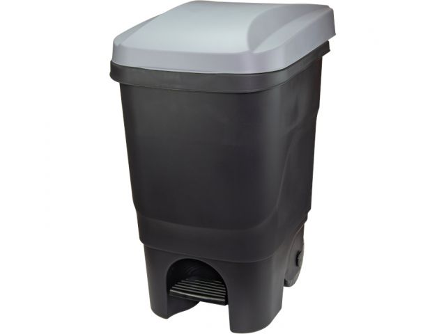 Контейнер для мусора 60л с педалью (серая крышка) (М2398) (IDEA)