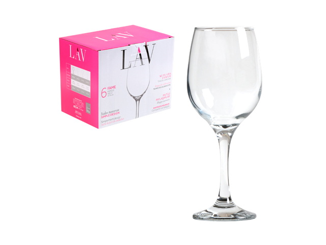 Набор бокалов для вина, 6 шт., 300 мл, серия Fame, LAV (LV-FAM523F)