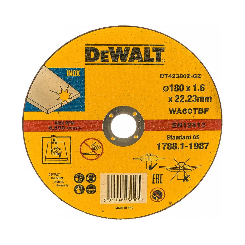 Круг отрезной DeWalt металл Ф180x22,2х1,6мм INDUSTRIAL DT42380Z