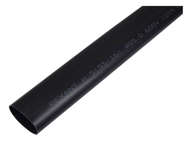 Термоусаживаемая трубка клеевая REXANT 55,0/16,0 мм, (3-4:1), черная, упаковка 2 шт. по 1 м REXANT (26-0055)