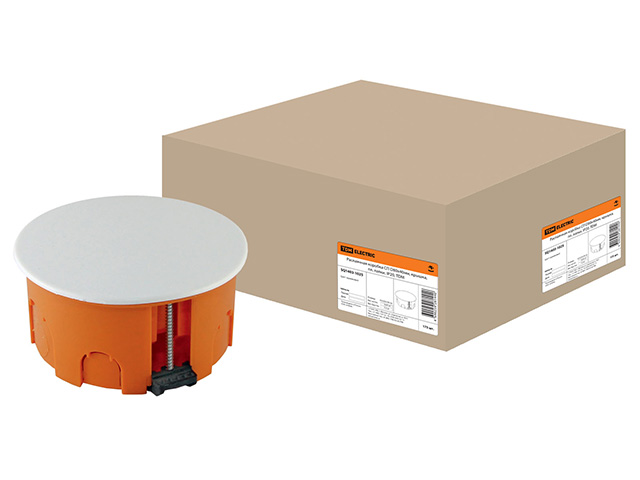 Коробка распаечная СП D80х40мм, крышка, пл. лапки, IP20, TDM (SQ1403-1025)