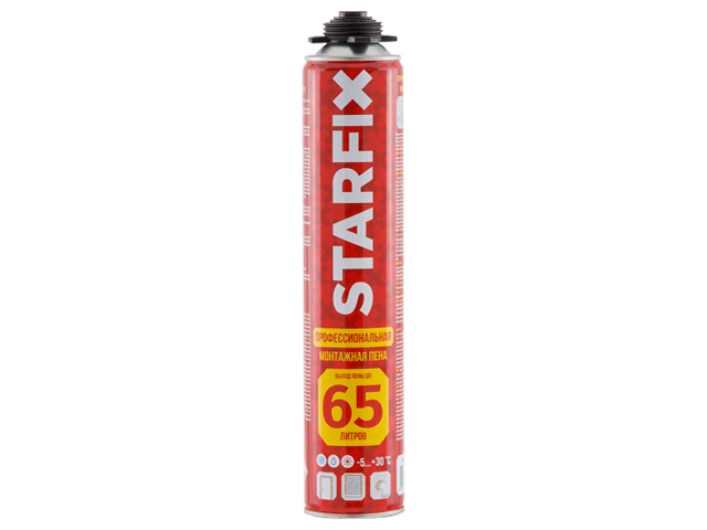 Пена монтажная профессиональная всесезонная STARFIX Foam Pro 65 (850мл) (Выход пены до 65 литров) (SM-87465-1)