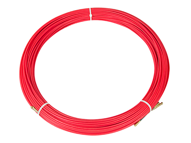 Протяжка кабельная (мини УЗК в бухте), стеклопруток, d=3,5 мм 50 м красная (47-1050) (REXANT)