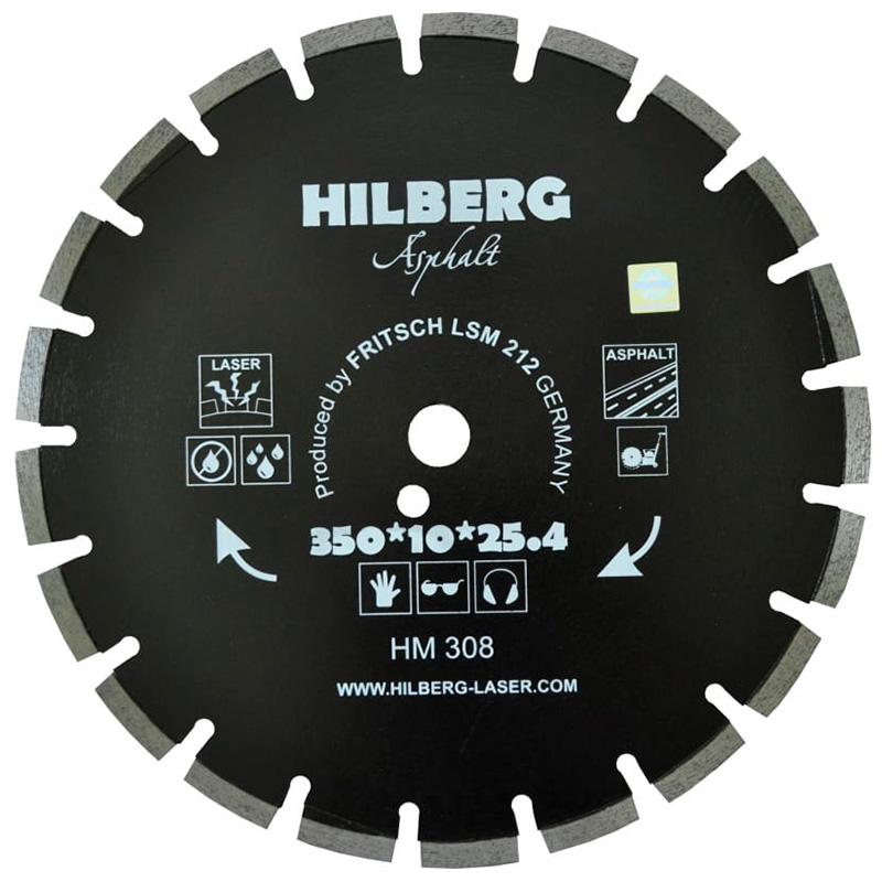 Диск алмазный Hilberg 350*25,4 Hard Materials Лазер асфальт HM308
