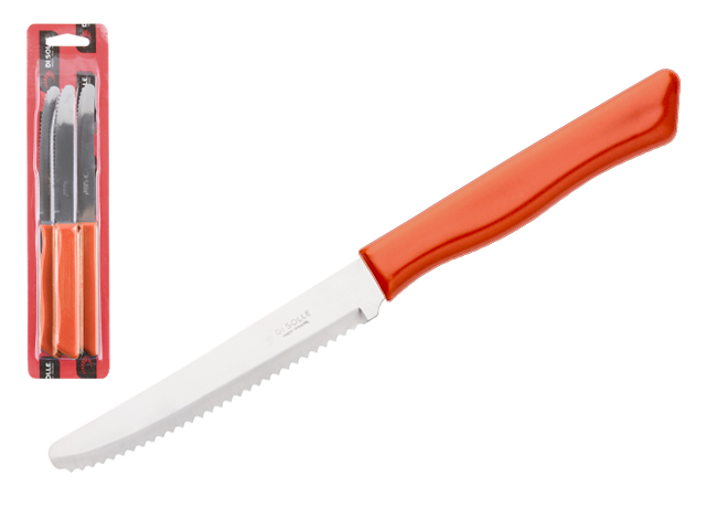 Набор ножей столовых, 3шт., серия PARATY, коралловые оранжевые, DI SOLLE (Супер цена! Длина: 200 мм, длина лезвия: 103 мм, толщина: 0,8 мм. Прочная пл