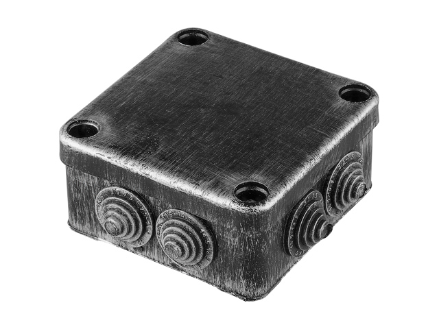Коробка распаечная ОП 95х95х45мм, серебро, 7 мембр. вх. IP44 ЮПИТЕР (КЭМ 5-10-7) (JP7113-26)