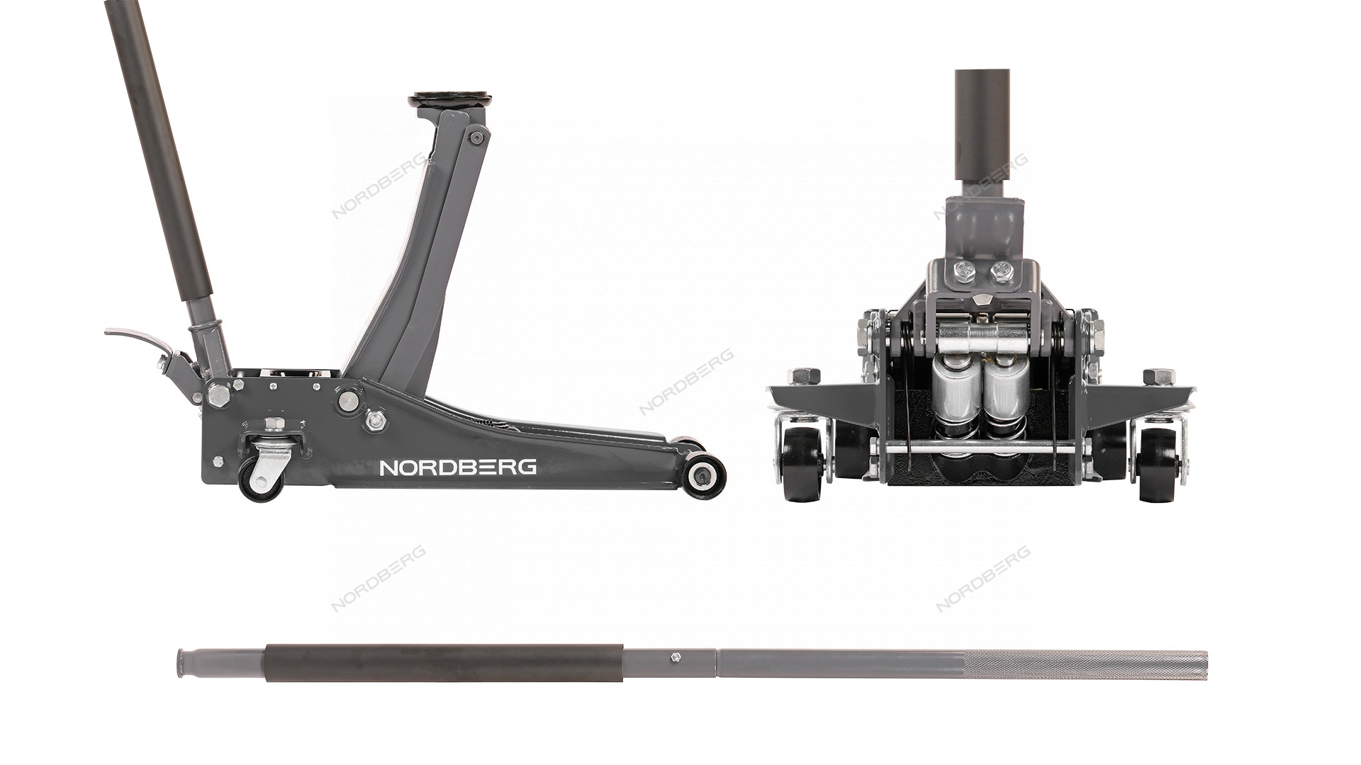 Домкрат подкатной 3,2 т, супернизкий подхват, педаль NORDBERG N32032G