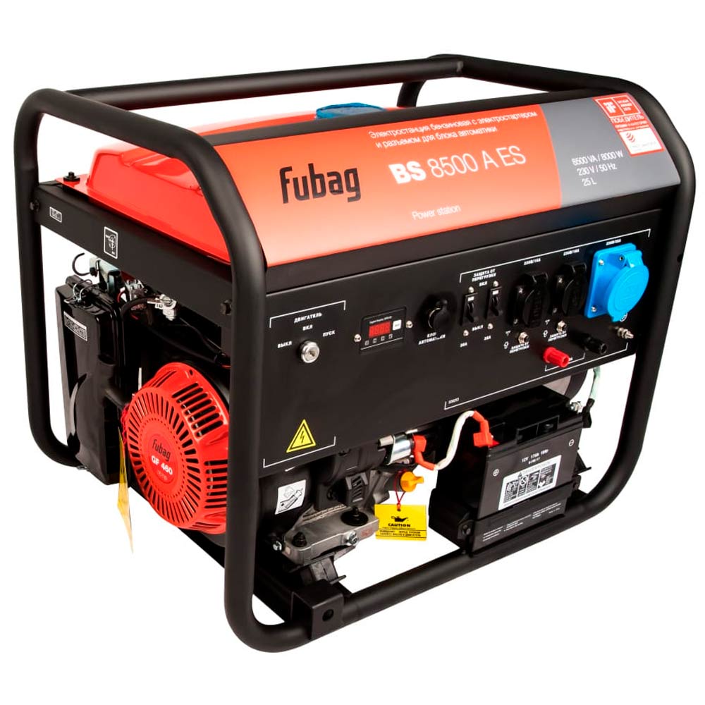 Генератор бензиновый с электростартером и коннектором автоматики FUBAG BS 8500 A ES