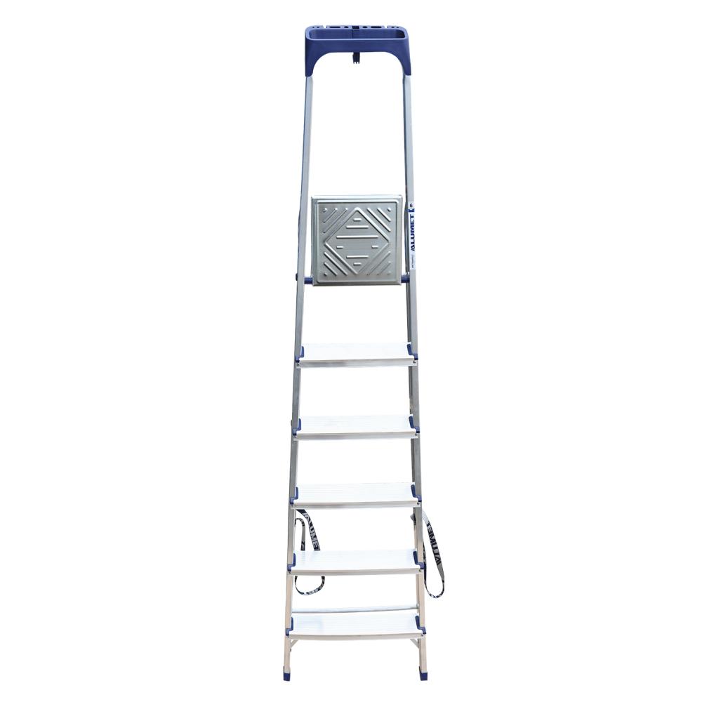 Стремянка Алюмет 6 ступеней алюминиевая с пластиковым органайзером