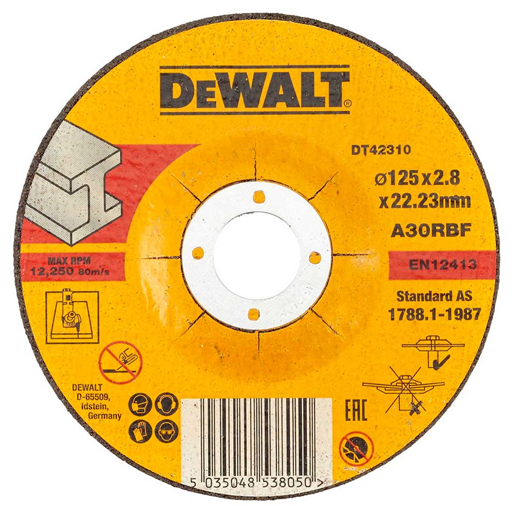 Круг отрезной DeWalt металл Ф125х22,2х2,8мм ИНДАСТРИАЛ/INDUSTRIAL DT42310Z