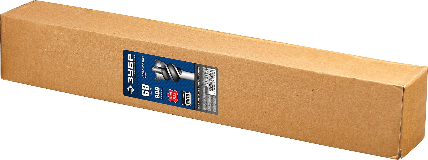 ЗУБР 68 х 500/600 мм, SDS-max проломной бур, Профессионал (29330-68-600)
