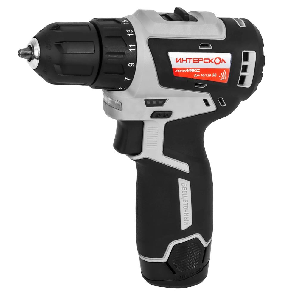 Дрель-шуруповерт аккумуляторная ИНТЕРСКОЛ ДА-10/12В 38 МиниМАКС