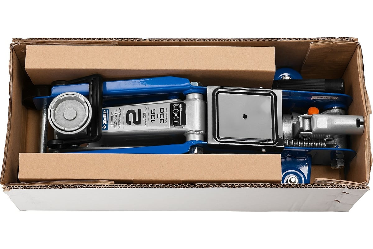 Домкрат подкатной Зубр Профессионал в кейсе Т-30-K 2т 135-330мм