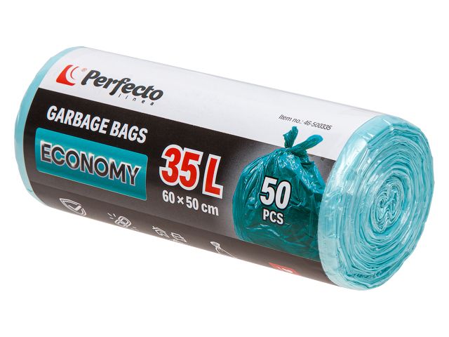 Пакеты для мусора, Economy, 35 л, 50 шт., PERFECTO LINEA (46-500335)
