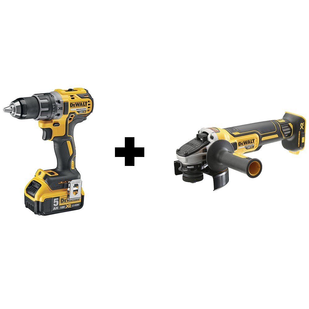 Шуруповерт аккумуляторный DeWalt DCD791P2+Машина шлифовальная угловая аккумуляторная DeWalt DCG405N