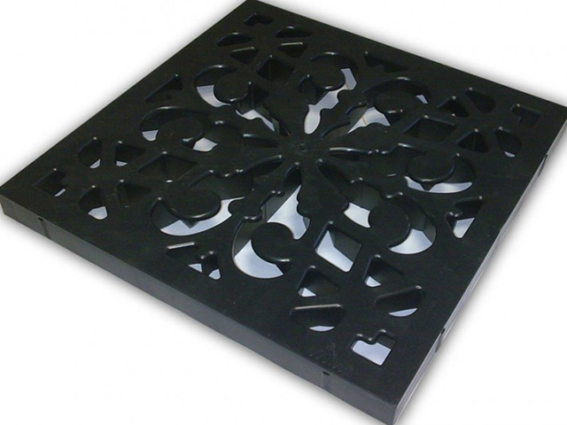 Решетка пластиковая декоративная к дождеприемнику (черный), Ecoteck, РБ (ДИ02405000) (ecoteck)