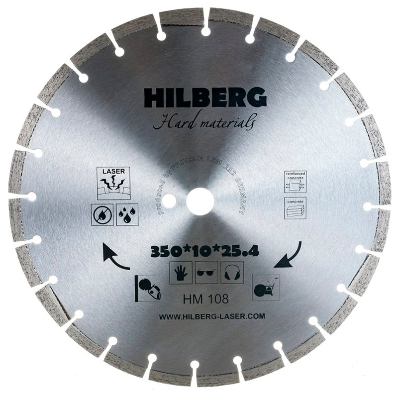 Диск алмазный Hilberg 350*25,4 Hard Materials Лазер HM108