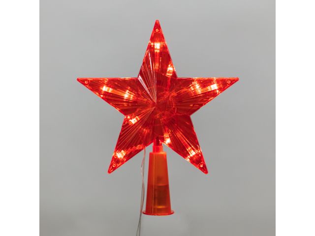 Фигура на елку "Звезда" 15см, 10LED, красный цвет, постоянное свечение (Тип питания: 230В) (501-007) (NEON-NIGHT)