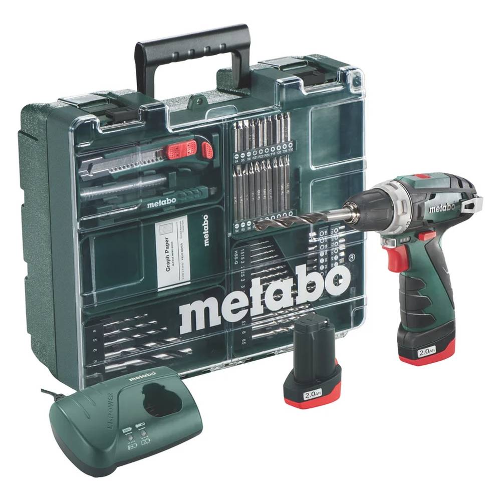 Шуруповерт аккумуляторный Metabo PowerMaxx BS Basic Set+набор бит