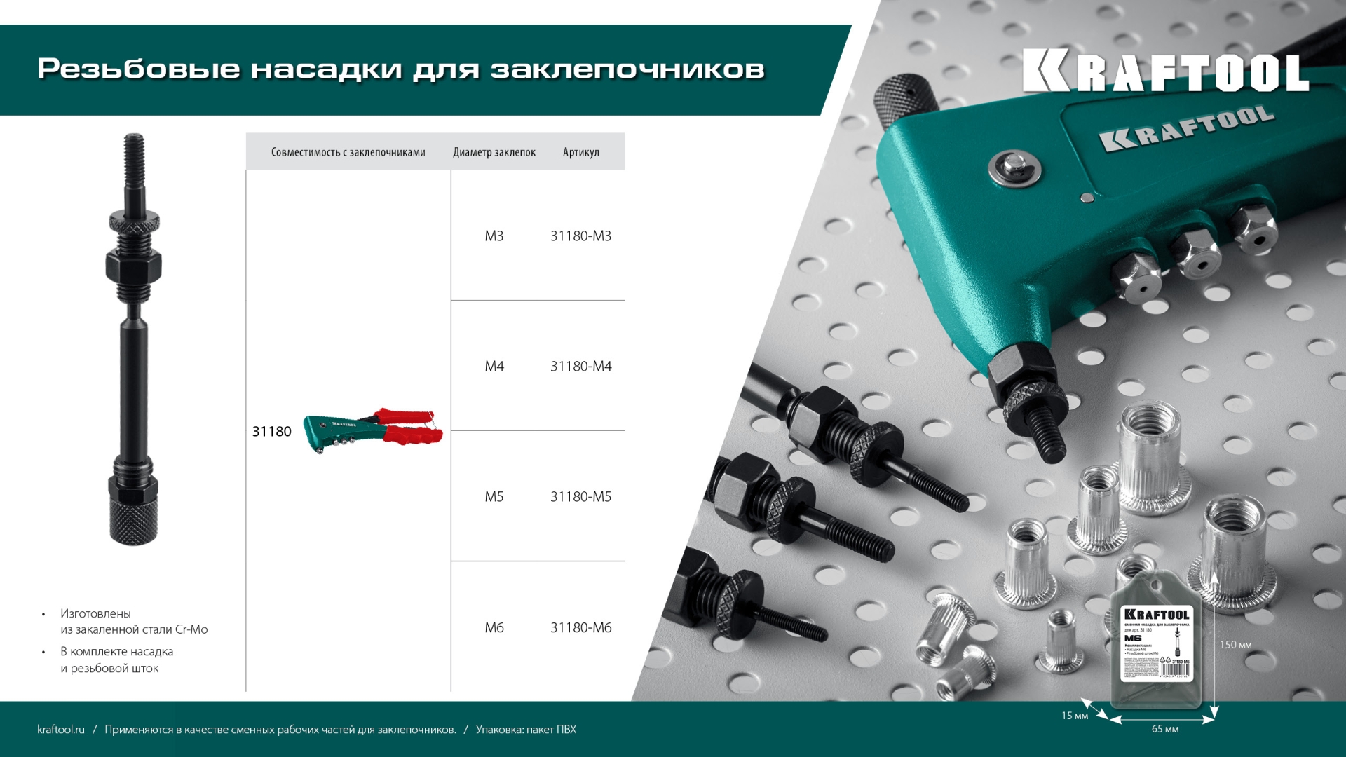 KRAFTOOL сменная насадка М5 для заклепочника Combo2-M6 (31180-M5)