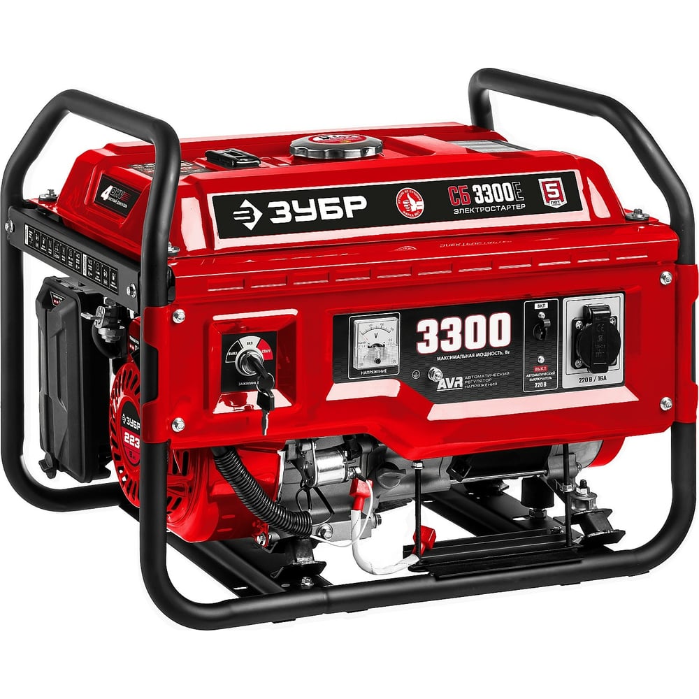 ЗУБР 3300 Вт, бензиновый генератор с электростартером (СБ-3300Е)