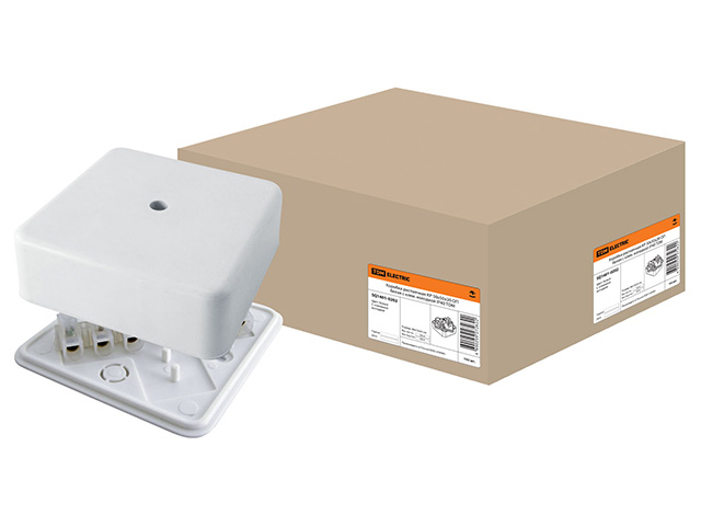 Коробка распаечная КР 50х50х20 ОП с клем. колодкой белая IP40 TDM